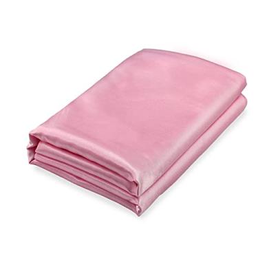 Imagem de Homiest Lençol de cima Queen de cetim rosa apenas, lençol de cima sedoso para colchão Queen, lençol de cima de luxo e ultramacio, lençol de cima solteiro vendido separadamente