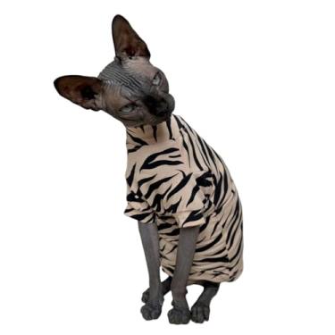 Imagem de Camiseta de algodão Sphynx edição limitada para gatos sem pelos roupas para animais de estimação gatinho gola redonda camisetas colete gatos e cães pequenos vestuário (tigre branco, P (1,5-2 kg))