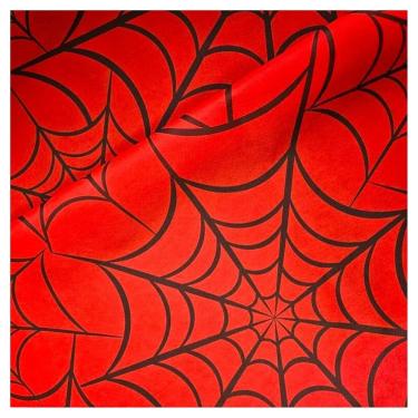 Imagem de TNT Estampado Toalha De Mesa de Doces Decoração Festa Aranha Aniversário Tema Homem Super Herói Halloween Teia