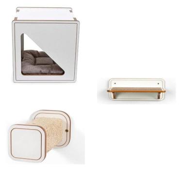 Imagem de Playground Para Gatos Fígaro   Nicho Frente Triângulo Branco