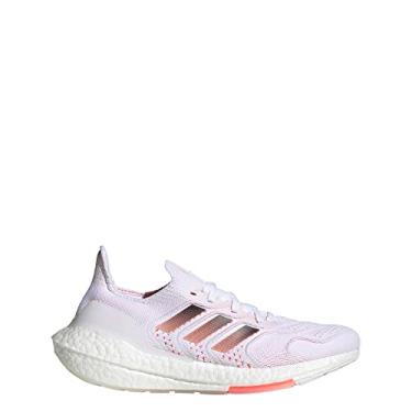 Imagem de adidas Tênis de Corrida Feminino Ultraboost 22, Sapatos Brancos/Núcleo Preto/Turbo, 9.5