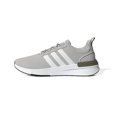 Imagem de adidas Tênis de corrida masculino Racer TR21, cinza dois/branco/cinza quatro, 35, Cinza, dois branco-cinza quatro
