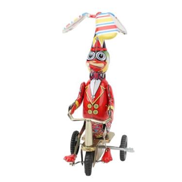 Imagem de Pato na Bicicleta Brinquedo de Lata Feito à Mão Delicado Relógio de Flandres Vintage Pato Andando de Triciclo Brinquedo para Coleções de Adultos Presente Enfeite Decorativo