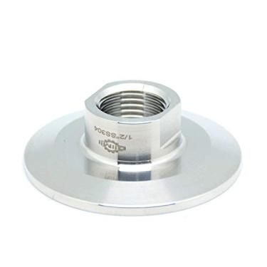 Imagem de QiiMii Conexão de tubulação rosqueada fêmea sanitária para braçadeira tripla de 6 polegadas (OD 64 mm Ferrule) (Tamanho do cano: 1/2" NPT)