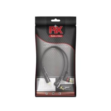 Imagem de Cabo adaptador y 2rca macho + 1femea rca 90 graus - PIX