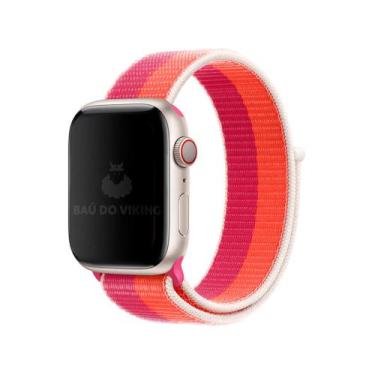Imagem de Pulseira Nylon Loop compatível com Apple Watch - Baú do Viking, Rosa-L