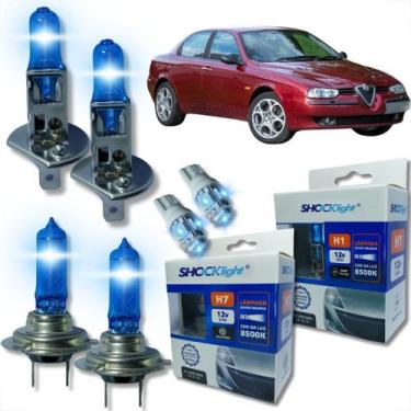 Imagem de Kit lâmpada shocklight super branca farol alto baixo e lanterna h1 h7 