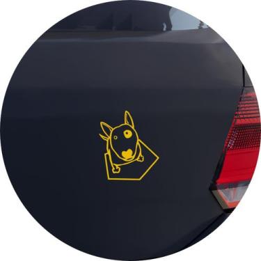 Imagem de Adesivo de Carro Cachorro Bull Terrier Sentado - Cor Laranja - Melhor 