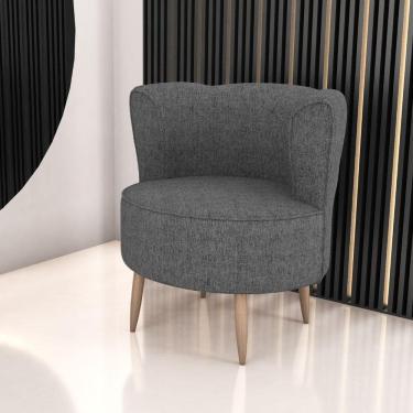 Imagem de Poltrona Decorativa Para Sala Ariel Linho Chumbo