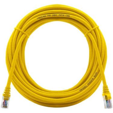 Imagem de Cabo de Rede Patch Cord Cat5e CCA Amarelo 10 Metros - CABOS PATCHCORD,