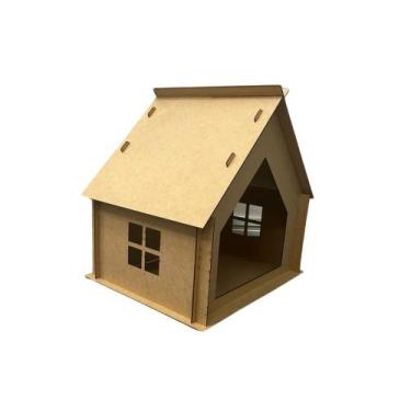 Imagem de Caminha Cama Pets Casinha Para Cachorros E Gatos Em Mdf Cru - MV Utili