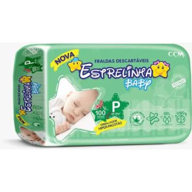 Imagem de Fralda Estrelinha Baby Hiper Tamanho P 1 Pacote Com 100 Unidades 