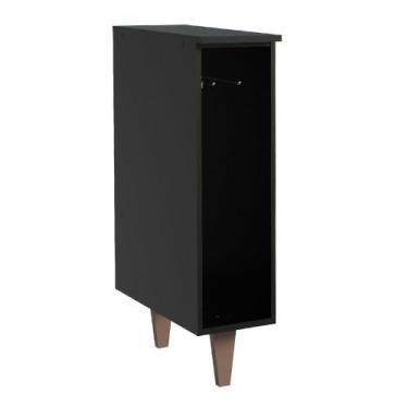 Imagem de Balcão Armário de Cozinha Porta Pano Preto Reims Madesa, Preto