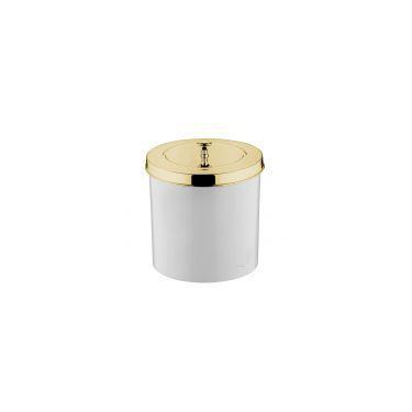 Imagem de Lixeira 5 Litros Tampa Cesto De Lixo Dourado Para Banheiro Pia Cozinha