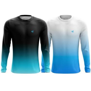 Imagem de Kit 2 Camisa Masculina Manga Longa Camiseta Corrida Bike Estampada Pro