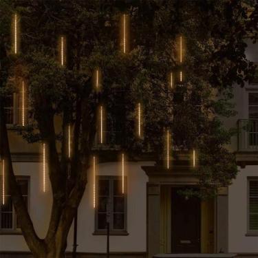 Imagem de Cascata Meteoro  de led 8 Tubos Queda Pisca Pisca Chuva Gelo 50cm Bran