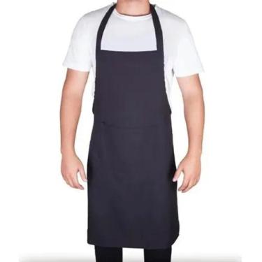 Imagem de Avental De Cozinha Unissex Oxford C/ Bolso Na Frente - DDC MODAS, Pret