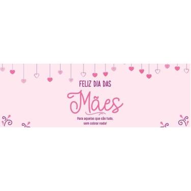 Imagem de Faixa Banner em Lona Feliz Dia das Mães Corações Diversos - 200x080cm 