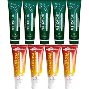 Imagem de Kit 5 Pomada Massageadora Fisiofort 150g + 4 Pomada Massageadora Milag