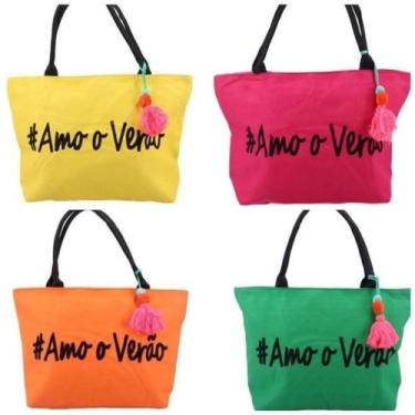 Imagem de Kit 02 Bolsa Ombro Amo O Verão Feminino Estiloso Charmosa Moda Praia C