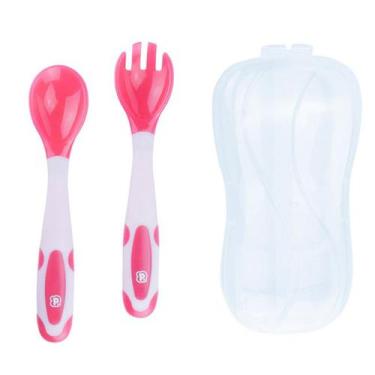 Imagem de Kit Talher Garfo Colher Introdução Alimentar Refeição Termossensível C