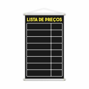 Imagem de Banner Lista De Preços Tabela Vendas Serviço Lona 80X50Cm - Plimshop