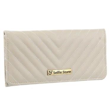 Imagem de Carteira Feminina de Mão com Porta Cartões Costuras Moderna - Fierre, 