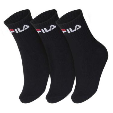 Imagem de Meia Cano Médio Fila LS330037 Preta Pack com 03 Pares - 34 ao 38