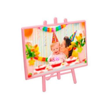 Imagem de Porta Retrato Cavalete Horizontal - 1 Unidade - Rosa - I Fernandes