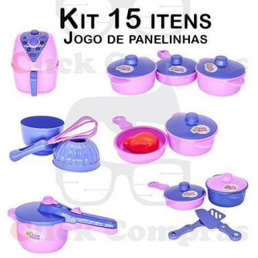 Imagem de Cozinha Infantil Jogo de Panelas Air Fryer e Forminhas 15pç - Altimar