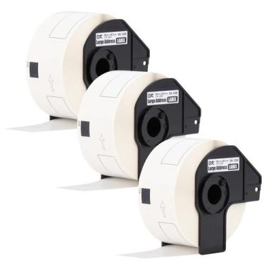 Imagem de 3 Rolo Etiqueta Térmica Com p/ Brother Dk-1208 38X90mm C/SUP - MasterP