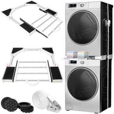 Imagem de Generic Kit universal de empilhamento lavadora e secadora com prateleira secagem ajustável, 1 prateleira, estilo Minimalista e Compacto