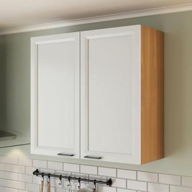 Imagem de Armário Aéreo Duplo 80cm Soho Cabecasa Madeiramadeira Freijó/Branco