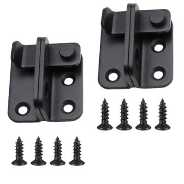 Imagem de szhdxsy 2 peças de trincos, trava de segurança resistente, trava de segurança de aço inoxidável para portão de animais de estimação, móveis de armário, guarda-roupa, janela (preto fosco aberto à