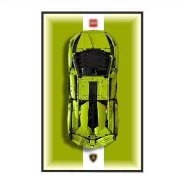 Imagem de Car Wall Mount for Lego Lamborghini-42115, Display Wallboard with LED Lights for Lego Car, Adult Collectibles Car Wall Mounted for Building Blocks, Gifts for Lego Lovers (Excluding Cars)