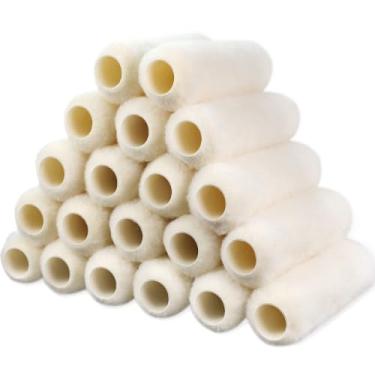 Imagem de Capas de rolo de tinta de 22 cm x 9 cm de soneca, pacote com 20, capas de rolo de lã de cordeiro para rolos de tinta, cochilos para pincel de rolo de pintura e moldura, suprimentos de pintura de casa