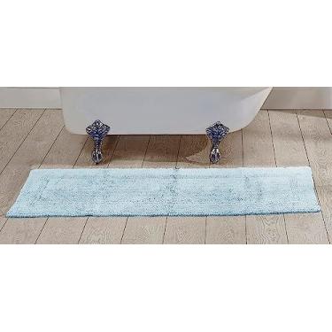 Imagem de Better Trends Lux Collection é tapete de banheiro ultramacio e absorvente, 100% algodão em cores vibrantes, retângulo de 51 x 152 cm, azul