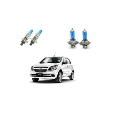 Imagem de Par Lâmpadas Super Branca Agile Farol Alto Baixo H1 E H7 - Blue lion