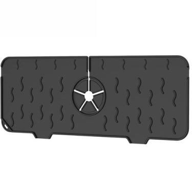 Imagem de Tapete Escorredor Coletor de Pingos P/ Torneira Silicone Pia Banheiro 