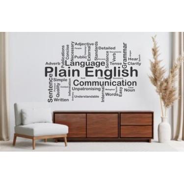 Imagem de Adesivo de Frases para escola de Inglês Plain English - Colakoala Ades