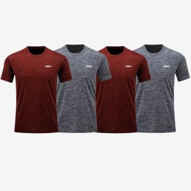 Imagem de Kit 4 Camisetas Academia Caminhada Dry Dagg, Cinza, Vinho, Gg