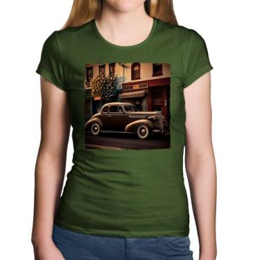 Imagem de Baby Look Algodão Carro antigo na cidade - Foca na Moda, Musgo, GGG