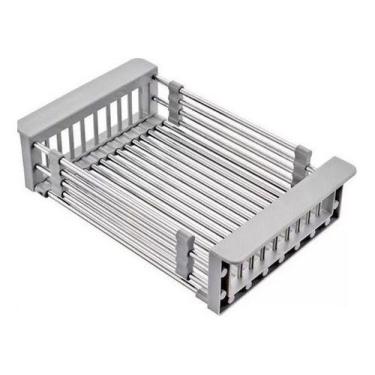 Imagem de Escorredor Inox Para Pia Ajustável Multiuso Frutas Verduras - oem