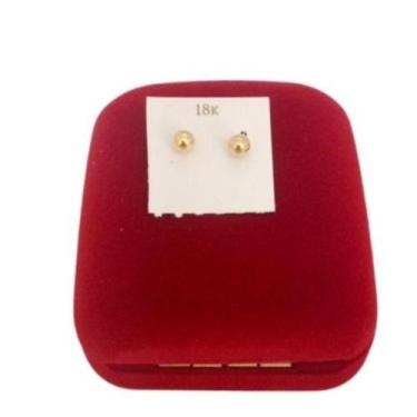 Imagem de Par De Brincos Infantil Ou Adulto De Bola 4mm Ouro 18k - GABBY LUXO JO