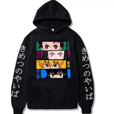 Imagem de Moletom Canguru Demon Slayer Kimetsu No Yaiba Anime Mangá Blusa Unisse