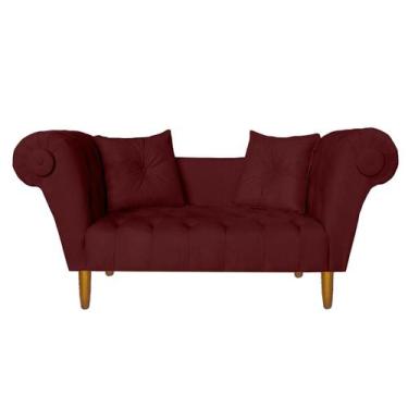 Imagem de Namoradeira Recamier Sofá Decorativo 02 Lugares Dubai Suede Vermelho B