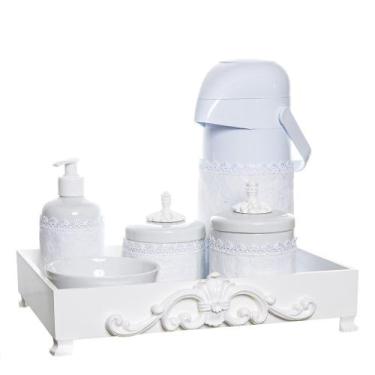 Imagem de Kit Higiene Provence Com 5 Peças E Capa Quarto Bebê Menina Menino - Po