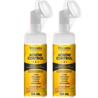 Imagem de Kit 2 Mousse Espuma de Limpeza Facial Acnow Control 150ml - Rhenuks