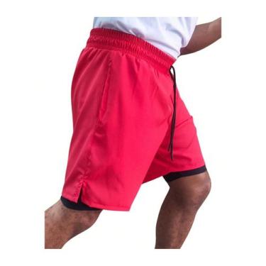 Imagem de Short Duplo Treino Corrida academia Compressão Elastano Dry - OXIDADO,