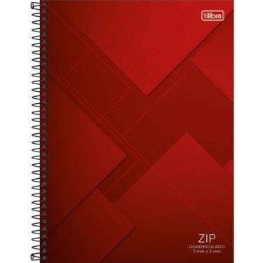 Imagem de Caderno Quadriculado 5x5 96 Folhas Zip Tilibra, Vermelho